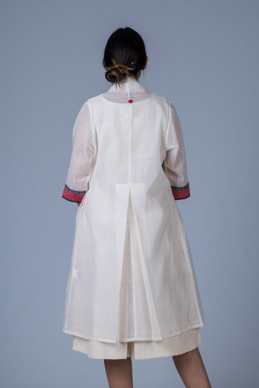 Off White Organic Cotton Jacket - CALLIGRAPHY - Upasana Design Studio
