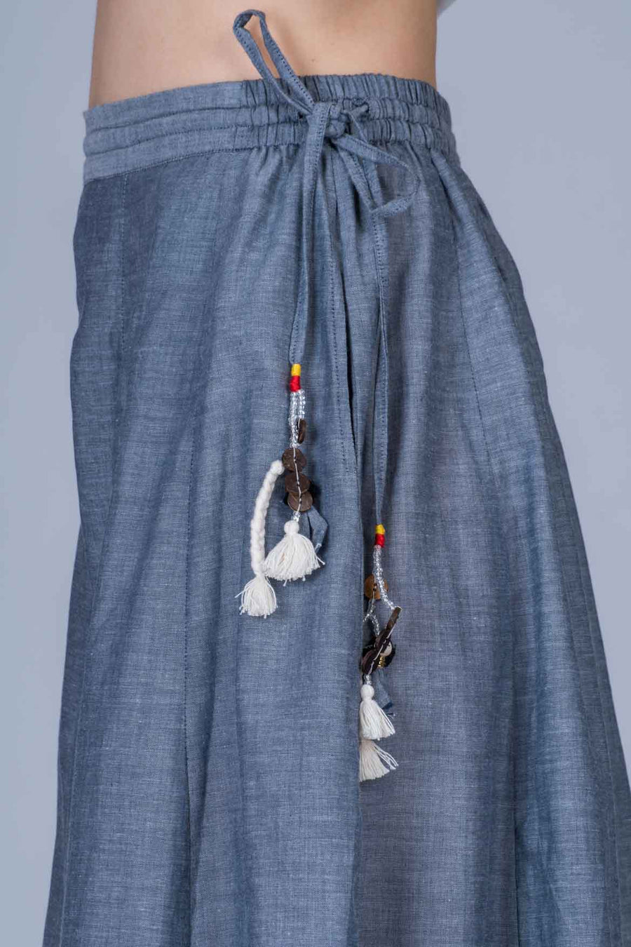 Blue Organic cotton Palazzo Pants - PALAZZO - Upasana Design Studio