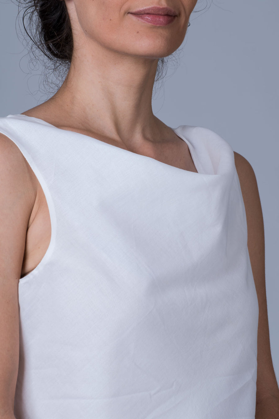 White Organic cotton Top - COWL - Upasana Design Studio