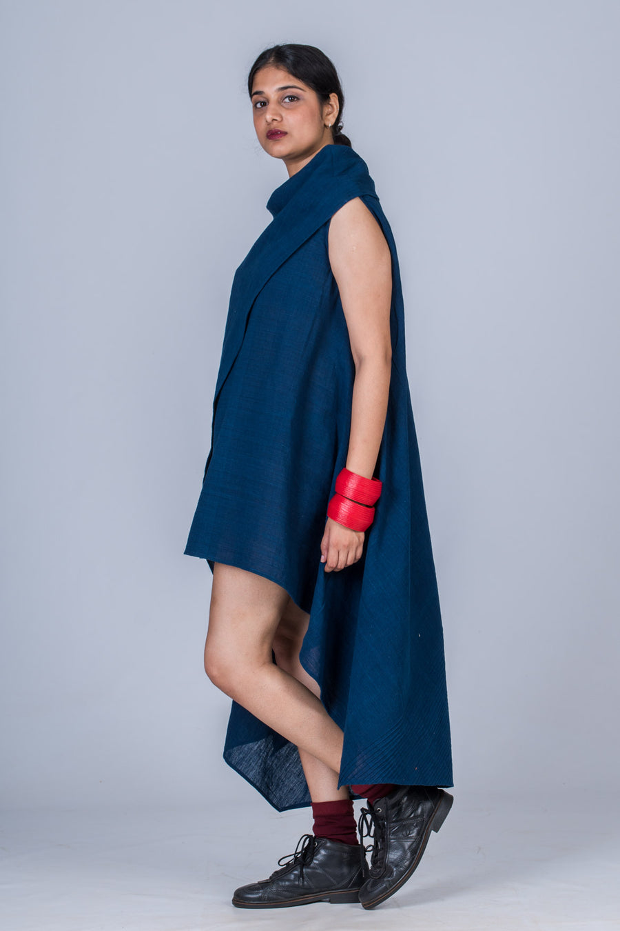 Natural Indigo Khadi Top - JHIRIN - Upasana Design Studio