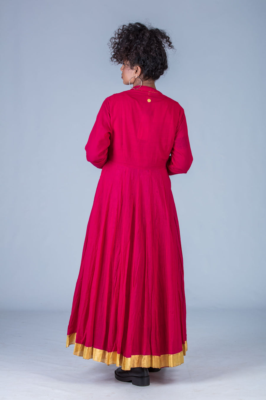 Set of 2- Pink Banarasi Silk Dress & Cotton Silk Jacket