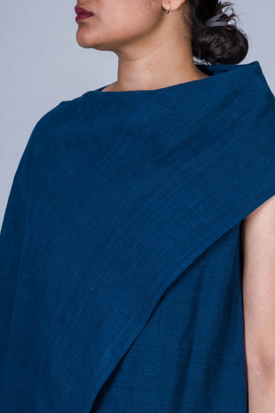Natural Indigo Khadi Top - JHIRIN - Upasana Design Studio