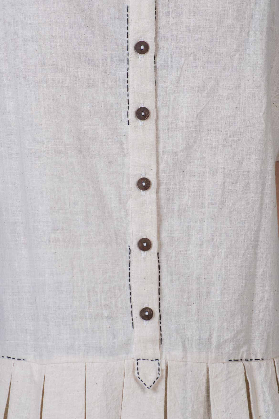 Off White Desi Cotton Top - WHY - Upasana Design Studio