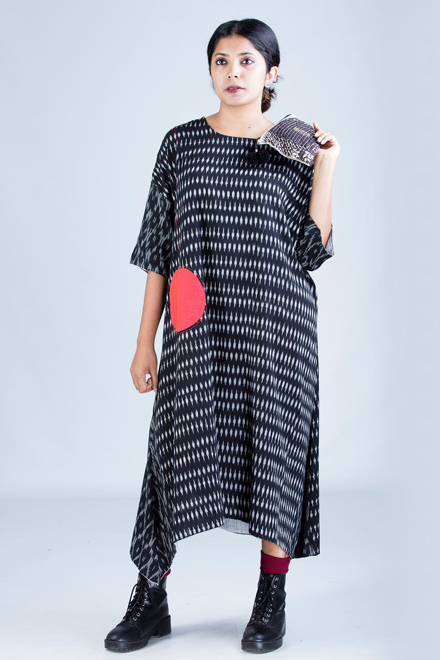 Black Ikat Dress - KARL - Upasana Design Studio