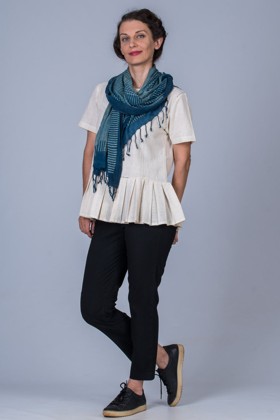 Off White Desi Cotton Top - WHY - Upasana Design Studio