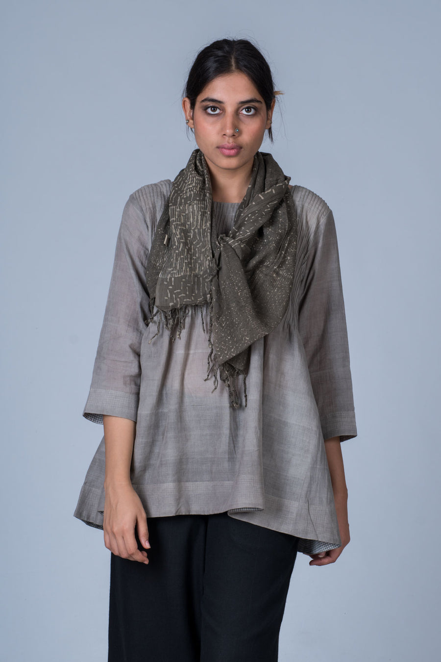 Tulsi dyed Organic Cotton Top - UMILEE - Upasana Design Studio