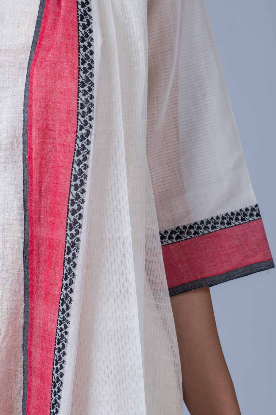 Off White Organic Cotton Jacket - CALLIGRAPHY - Upasana Design Studio