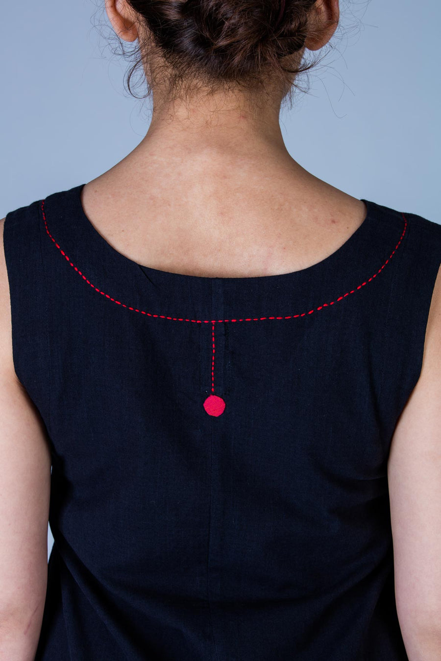 Black Organic cotton Dress - INES - Upasana Design Studio