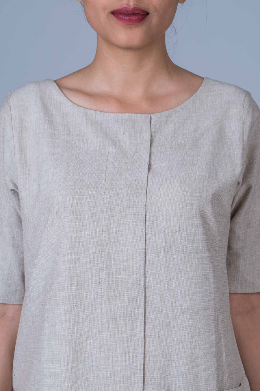 Grey Organic cotton Dress - SANGYA - Upasana Design Studio