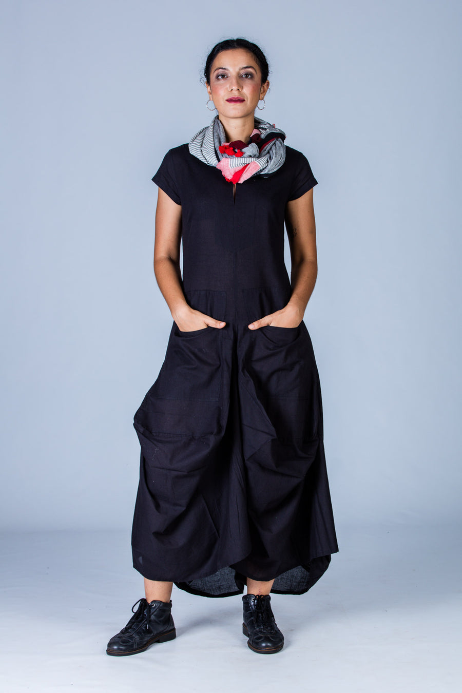 Black Organic cotton Dress - JESSICA - Upasana Design Studio