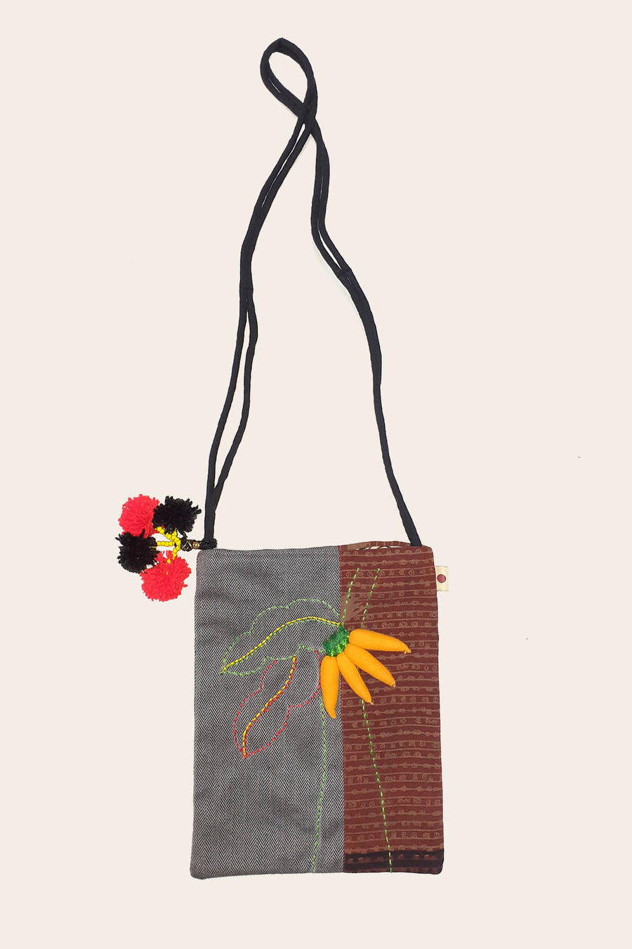 3D Upcycled Organic cotton sling bag - BANANA FRUIT - Upasana Design Studio