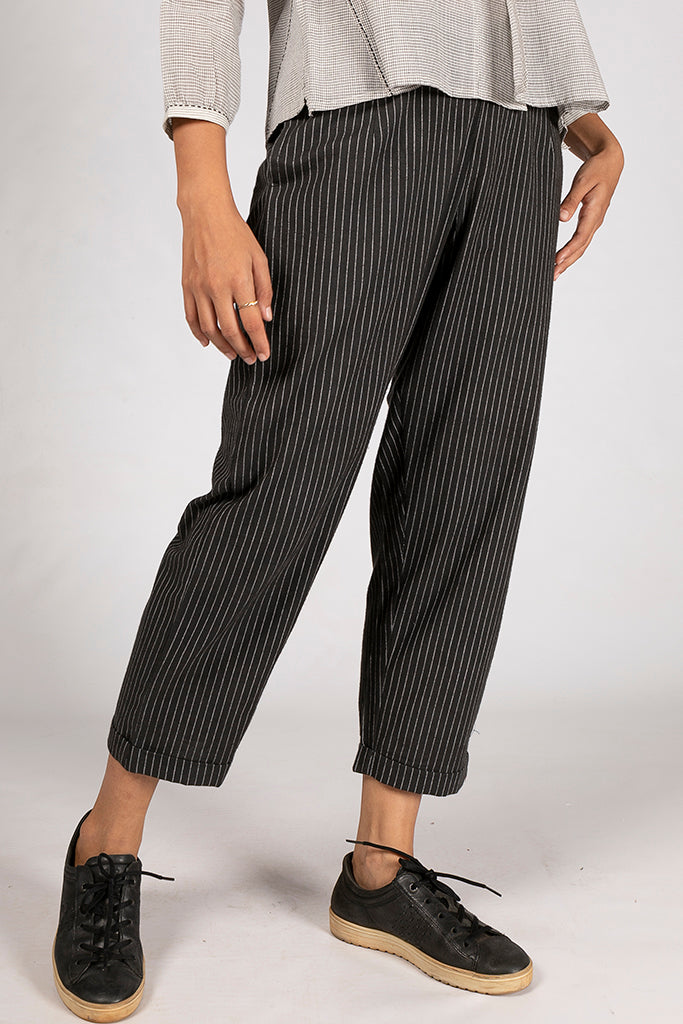 Black Organic Cotton Striped Bottom - VIBA - Upasana Design Studio