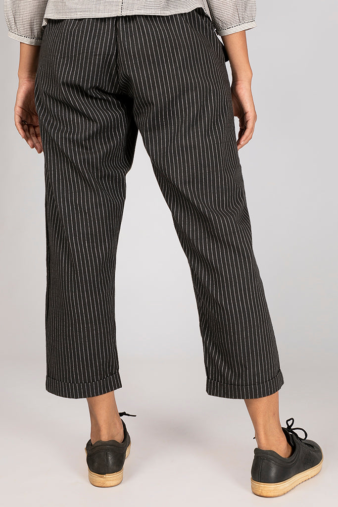 Black Organic Cotton Striped Bottom - VIBA - Upasana Design Studio