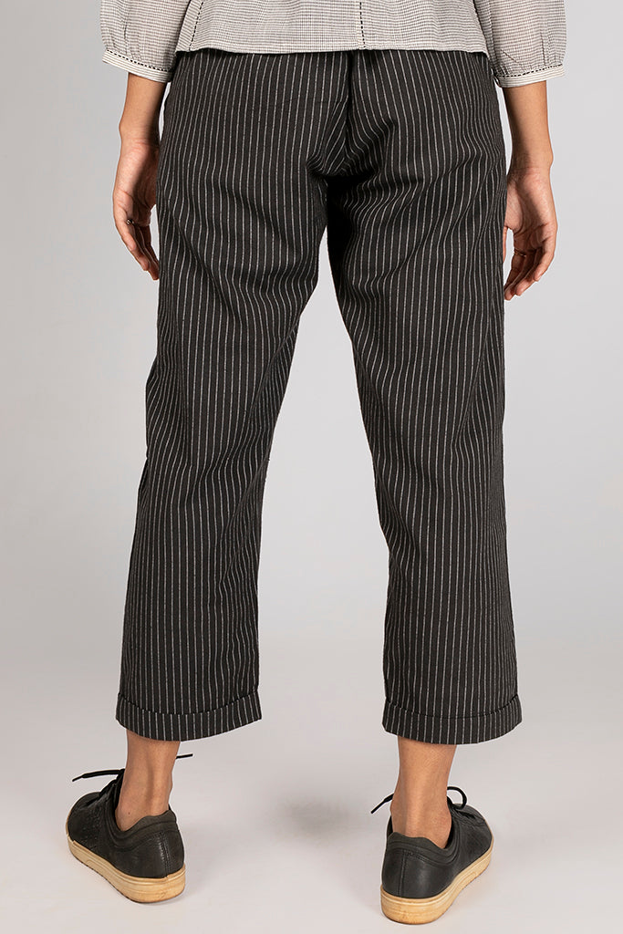 Black Organic Cotton Striped Bottom - VIBA - Upasana Design Studio