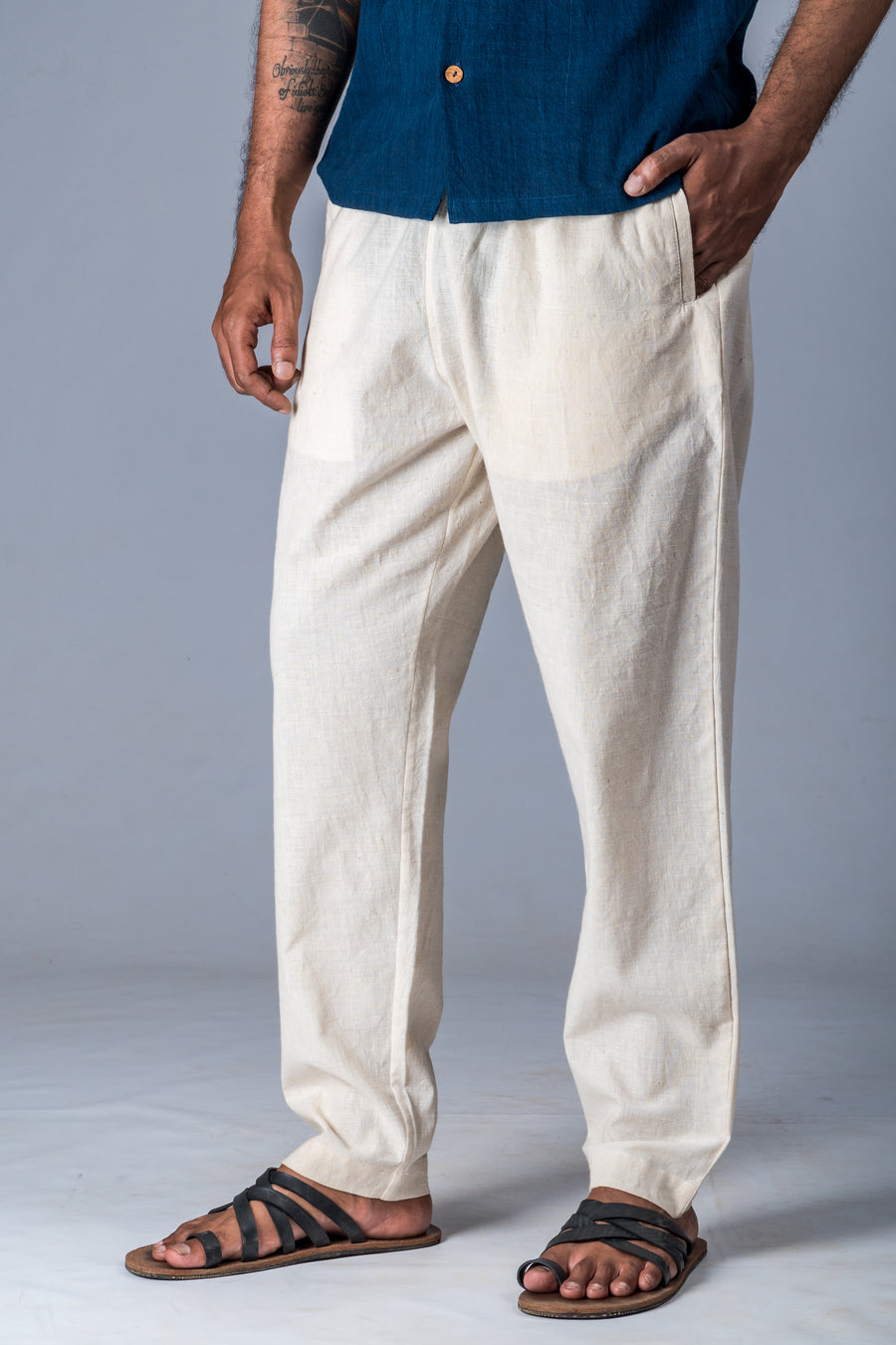 Off-White Desi Cotton Pant - JIVA