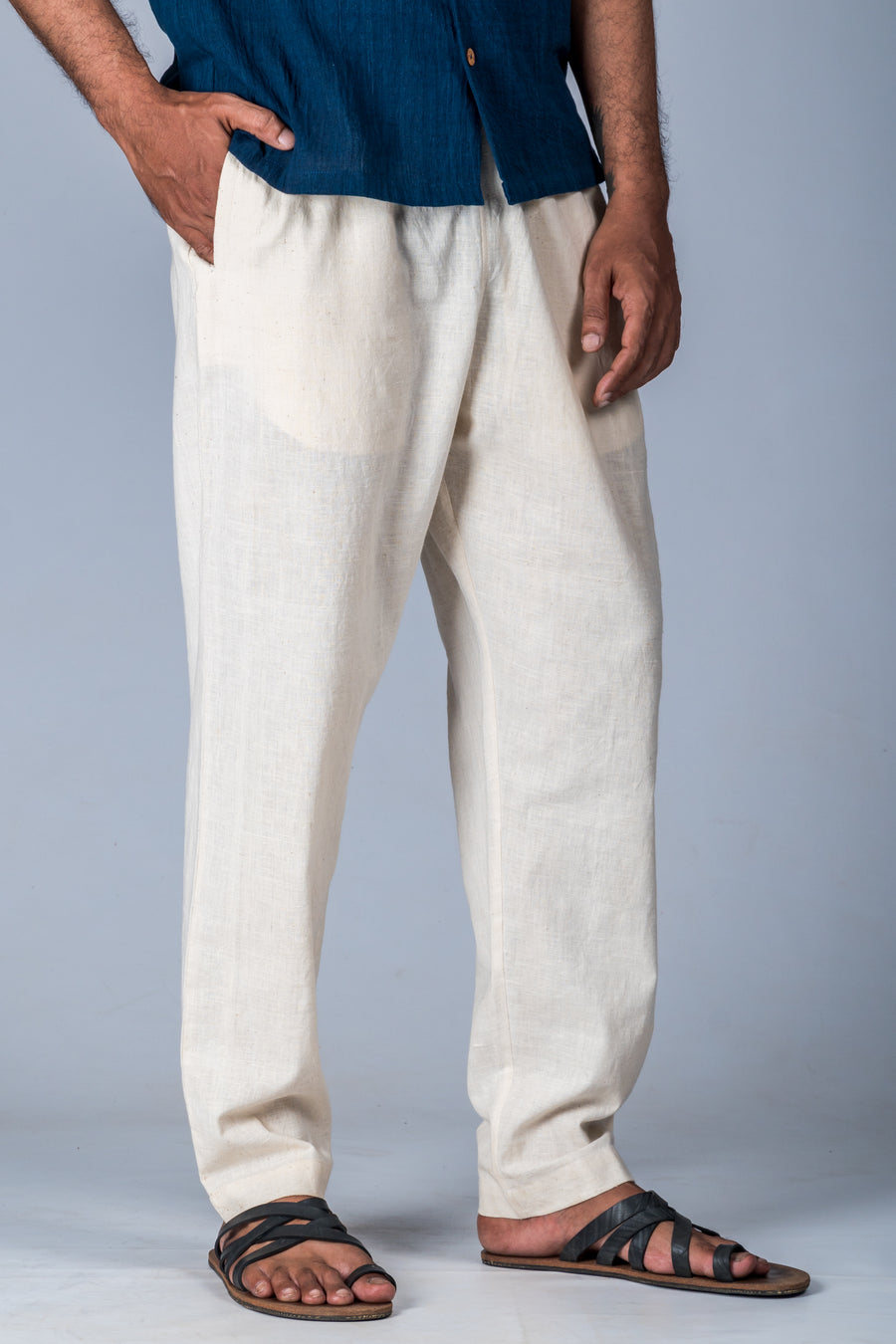 Off-White Desi Cotton Pant - JIVA
