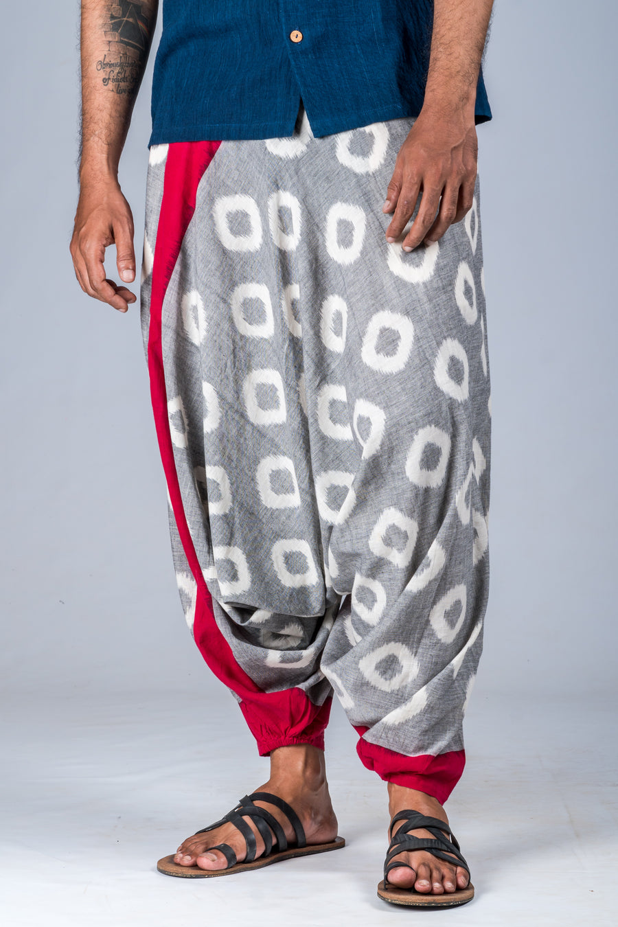 Red and Grey Ikat - Turkish Pant