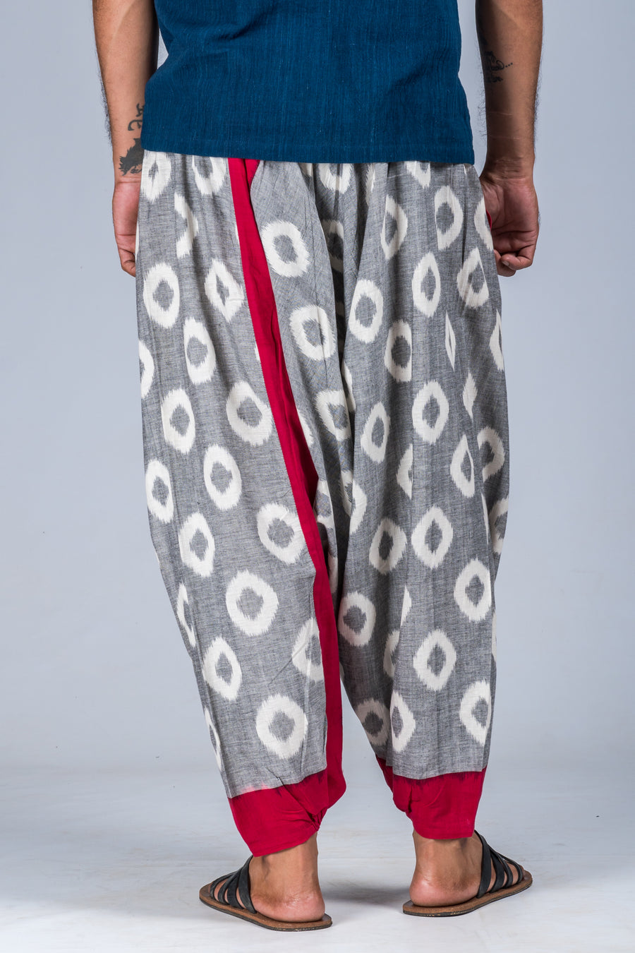 Red and Grey Ikat - Turkish Pant