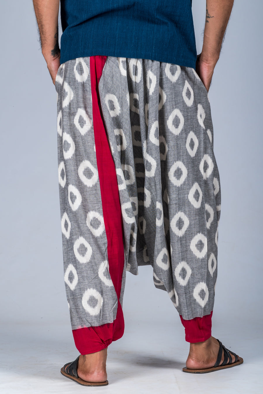 Red and Grey Ikat - Turkish Pant