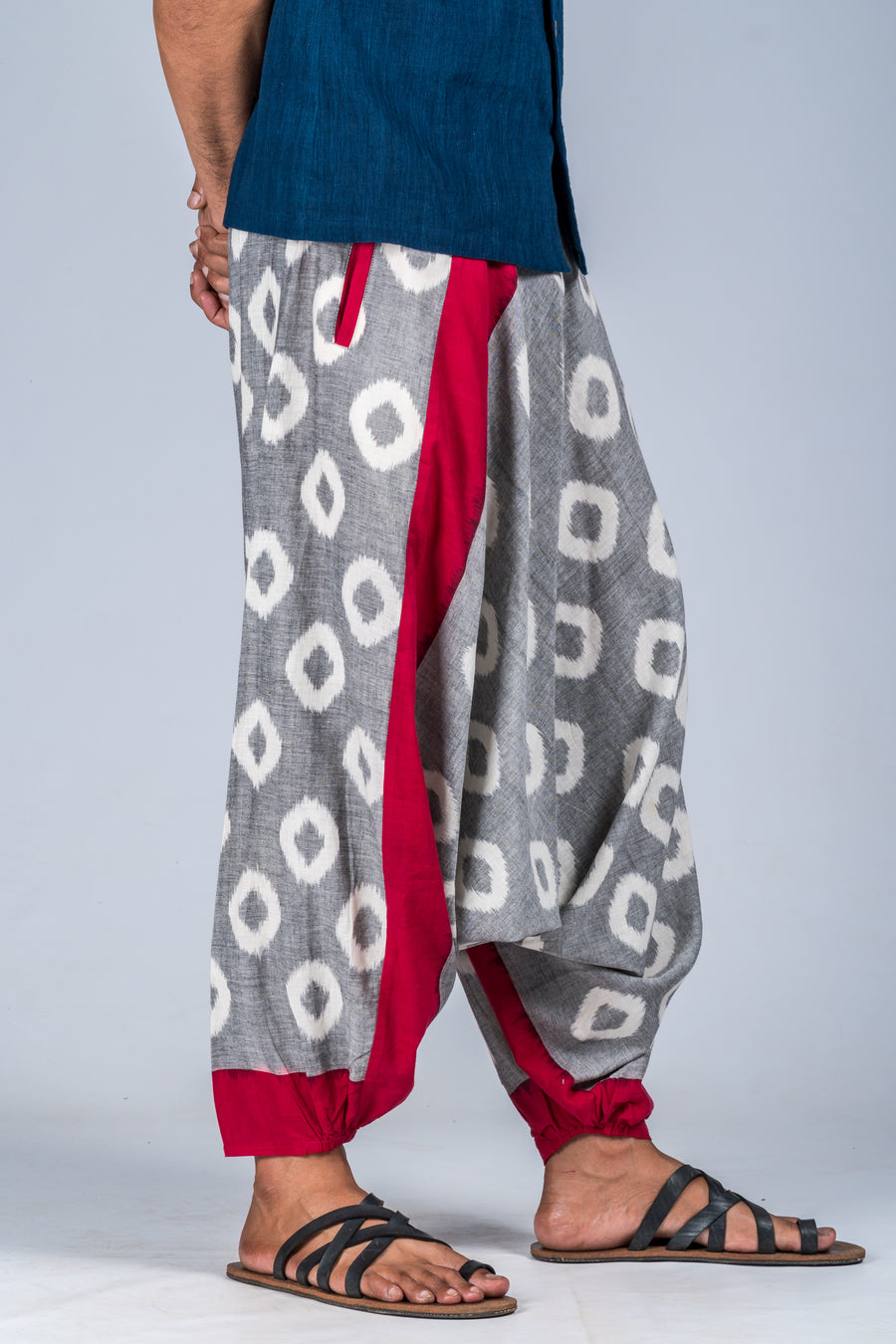 Red and Grey Ikat - Turkish Pant