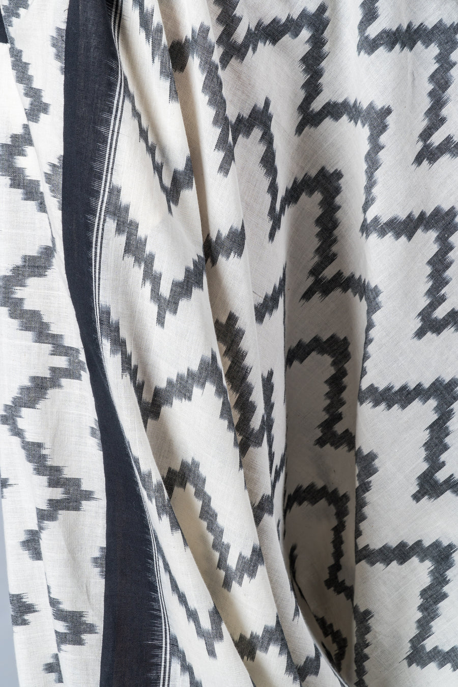 White and Grey Ikat Zigzag - Turkish Pant