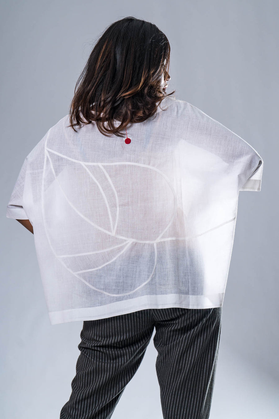 Wearable Art by Susan- Handwoven Silk and Linen - White - TARO