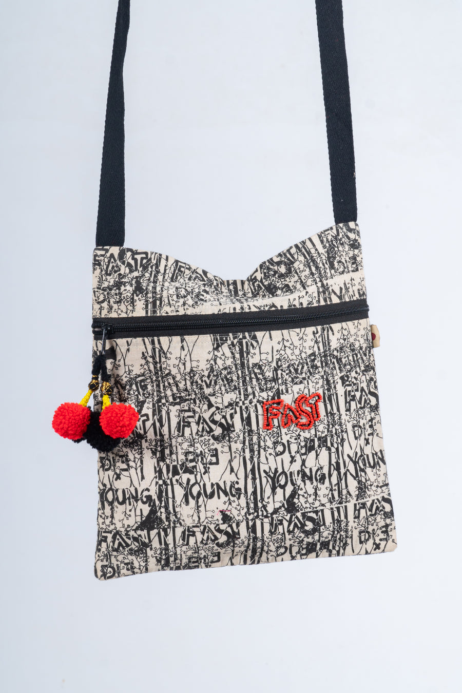 Organic Cotton Doodle Sling Bag (Large) - VELOCE - Upasana Auroville