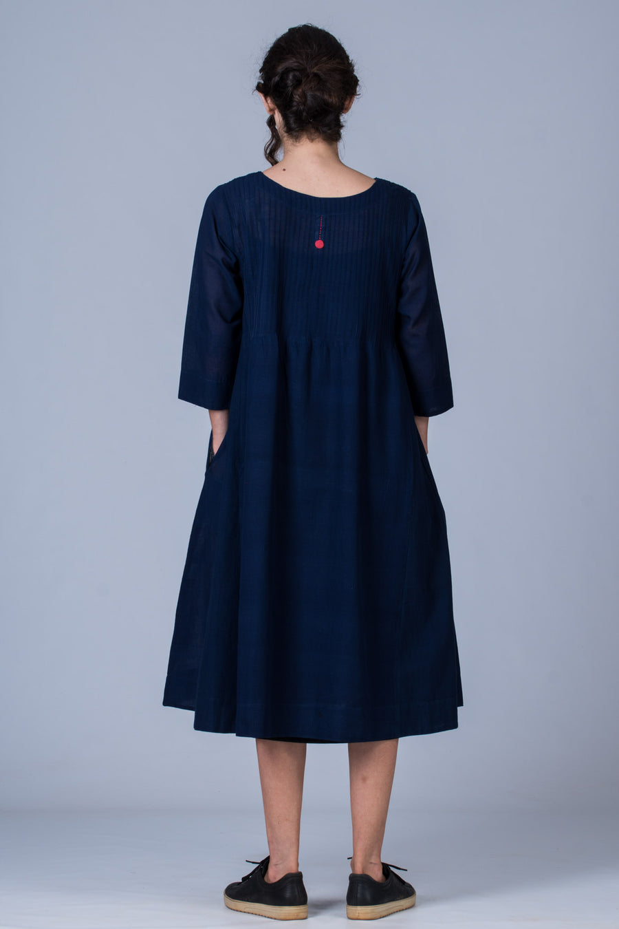 Indigo Mangalgiri Dress - UDUPU - Upasana Design Studio