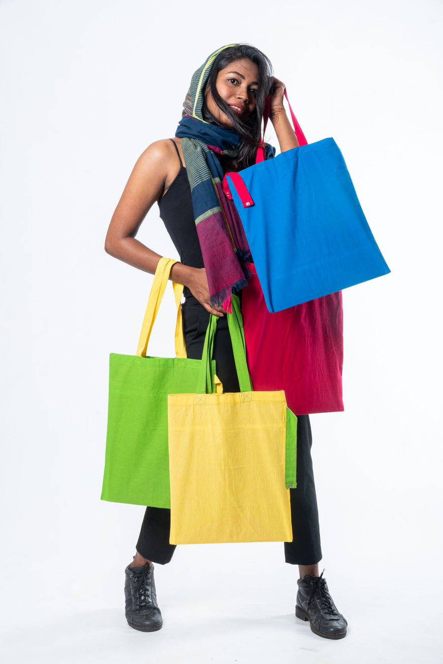 SmallSteps “Cozy”  Foldable Bags (set of 4) - COTTON TOTE - Upasana Auroville