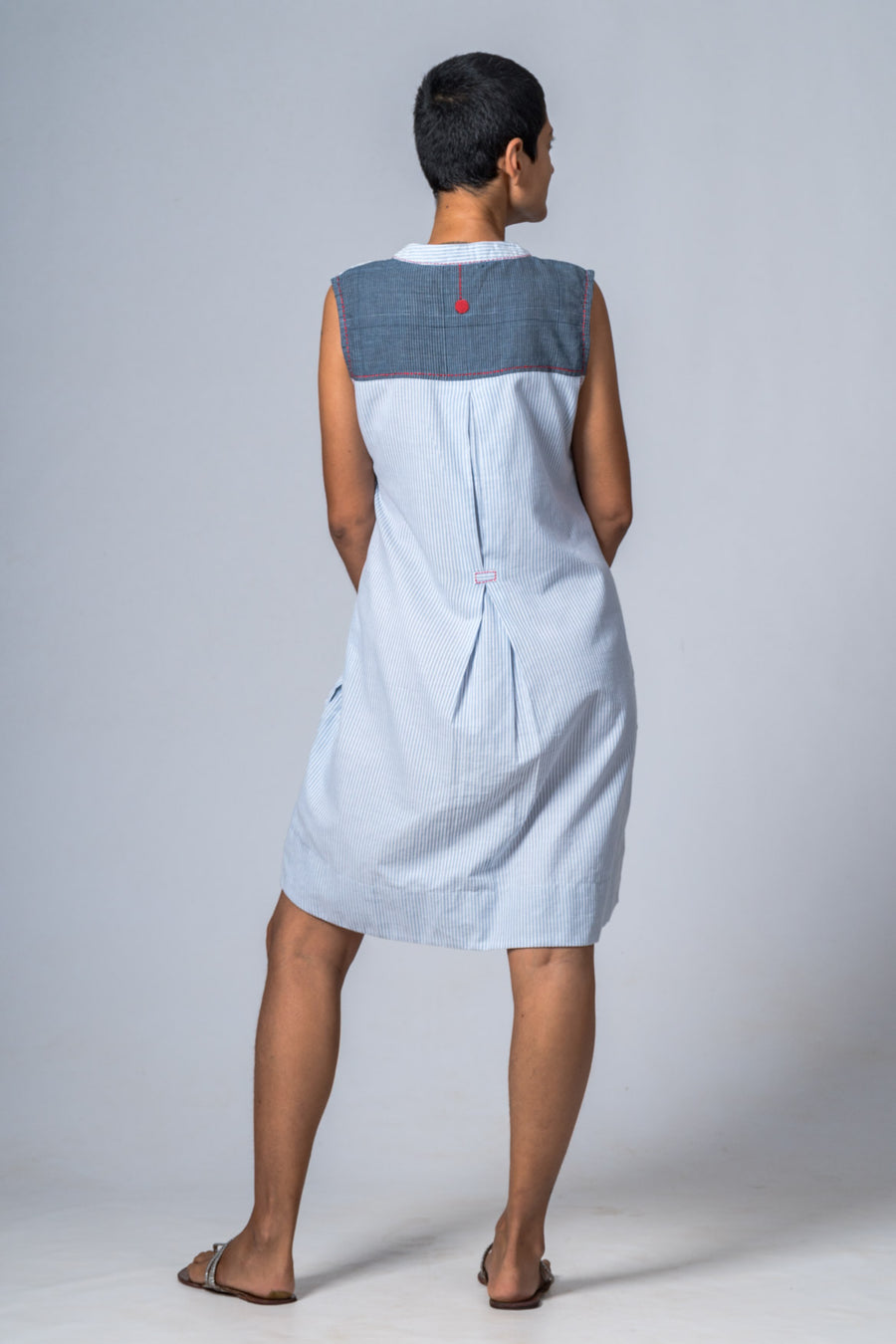 RAGA-BLUE ORGANIC COTTON CHECKED DRESS