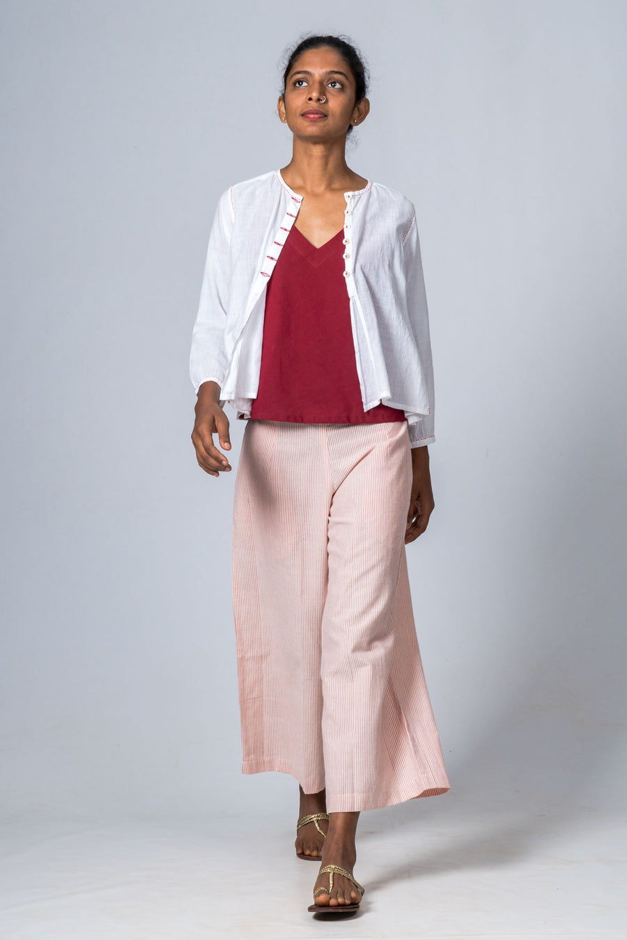 JUBA- WHITE FINE KHADI TOP