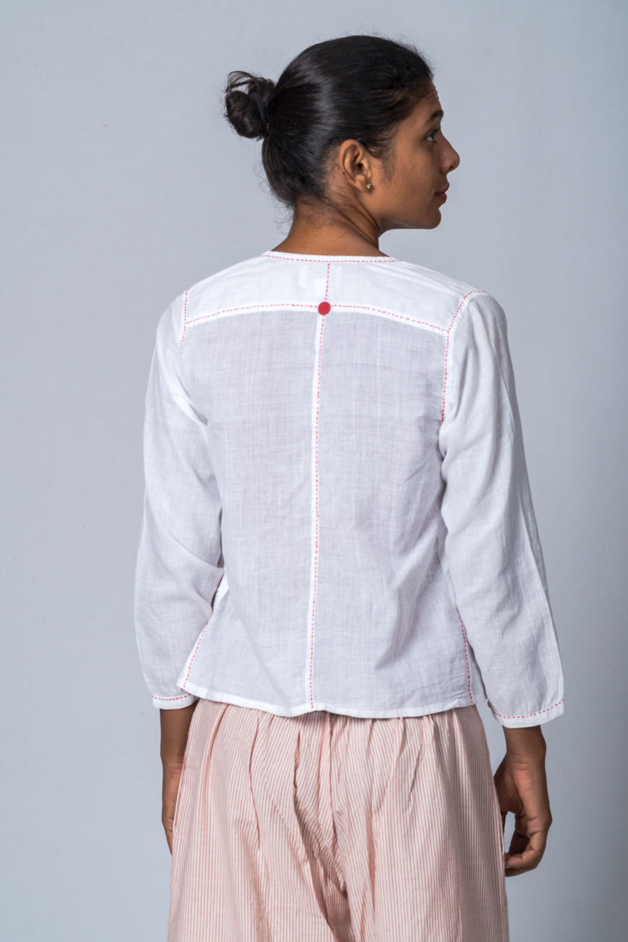 JUBA- WHITE FINE KHADI TOP