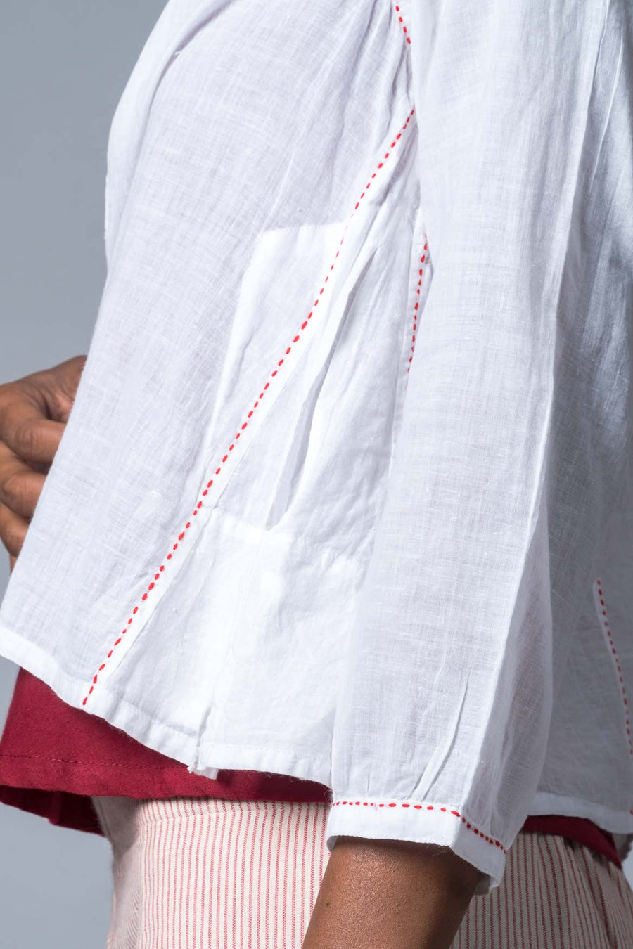 JUBA- WHITE FINE KHADI TOP