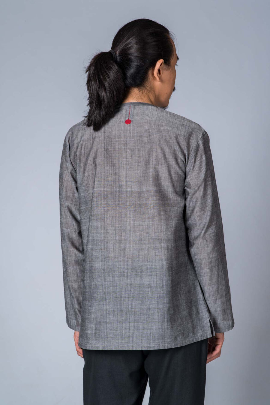 Grey Mangalgiri Cotton Shirt - COTTON TREE - Upasana Design Studio