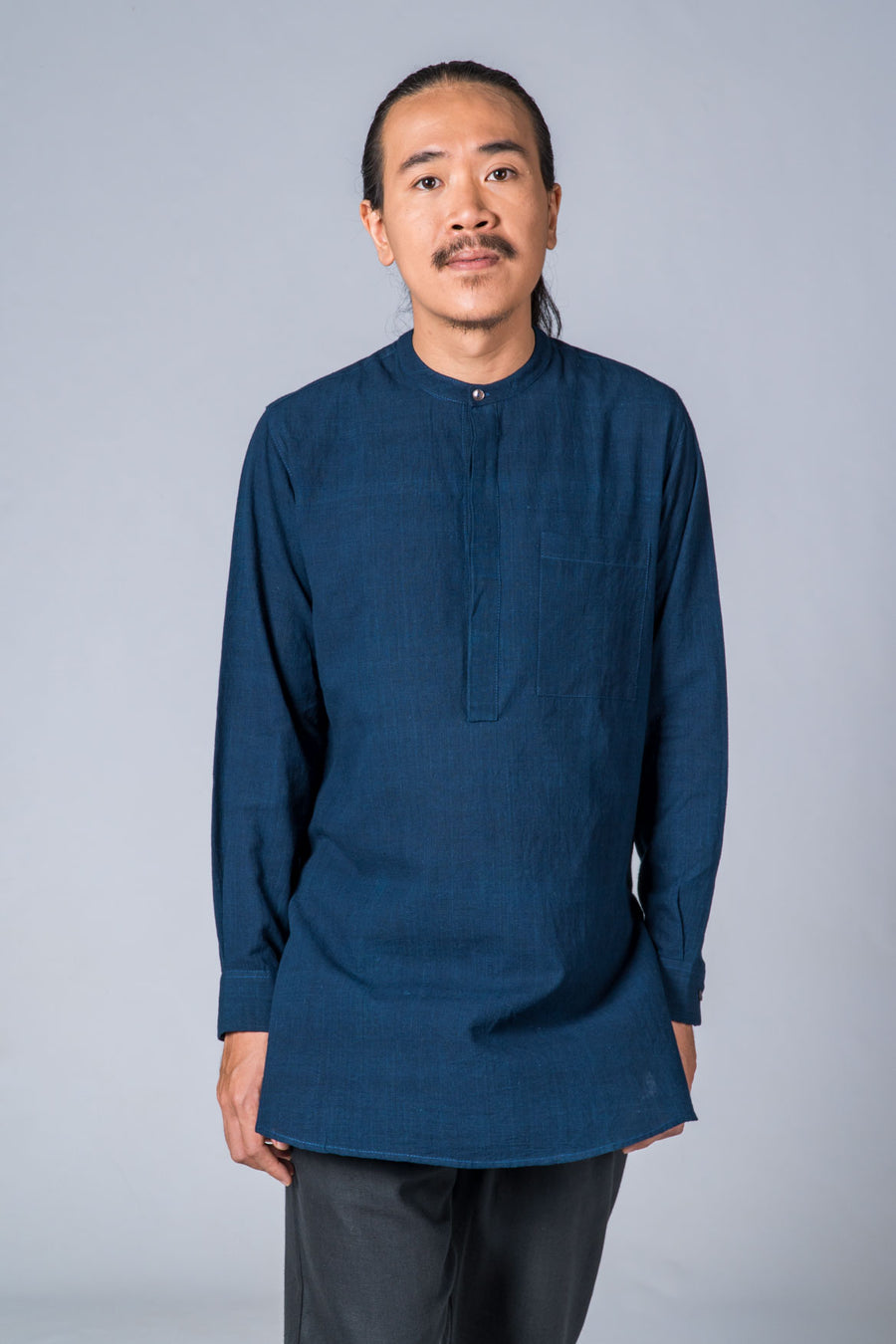 Natural Indigo Handwoven Kurta - ARISTA - Upasana Design Studio