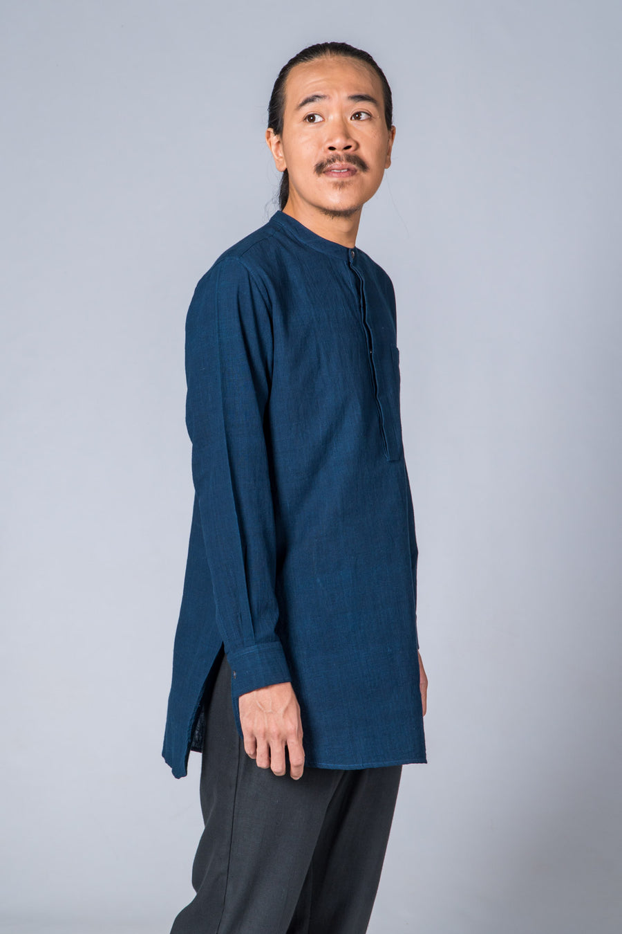 Natural Indigo Handwoven Kurta - ARISTA - Upasana Design Studio