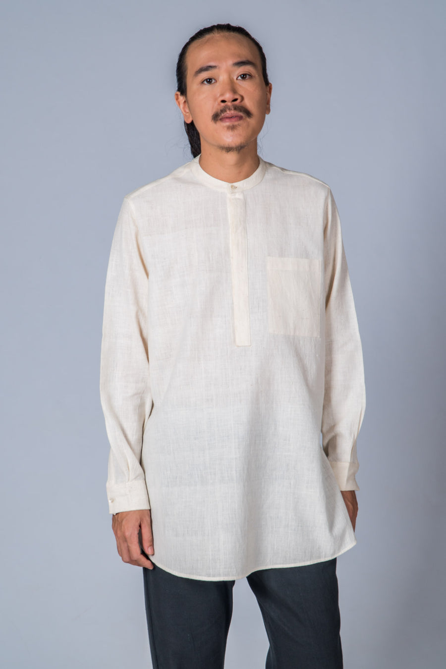 Off-White Handwoven Kurta - ARISTA - Upasana Design Studio