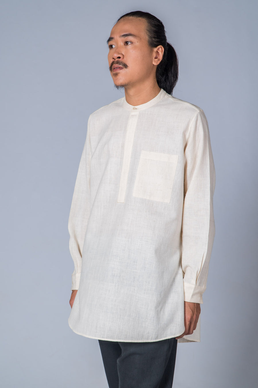 Off-White Handwoven Kurta - ARISTA - Upasana Design Studio