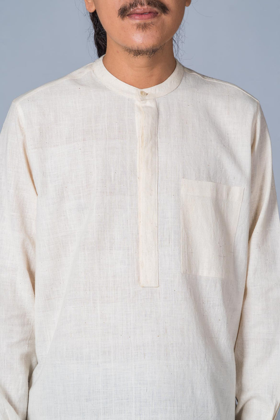 Off-White Handwoven Kurta - ARISTA - Upasana Design Studio