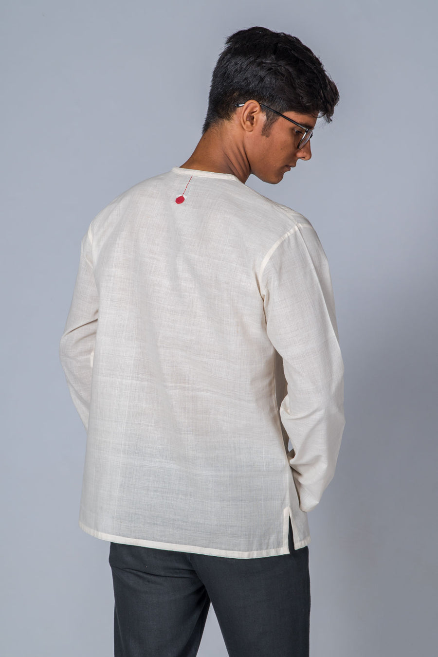 Off-White Mangalgiri Cotton Shirt - COTTON TREE - Upasana Design Studio