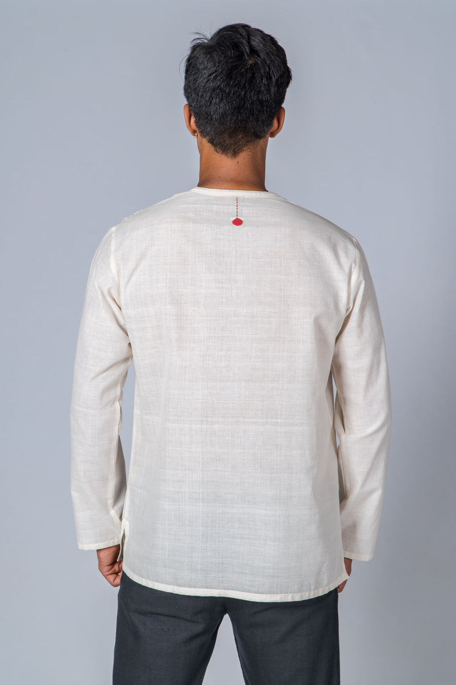 Off-White Mangalgiri Cotton Shirt - COTTON TREE - Upasana Design Studio