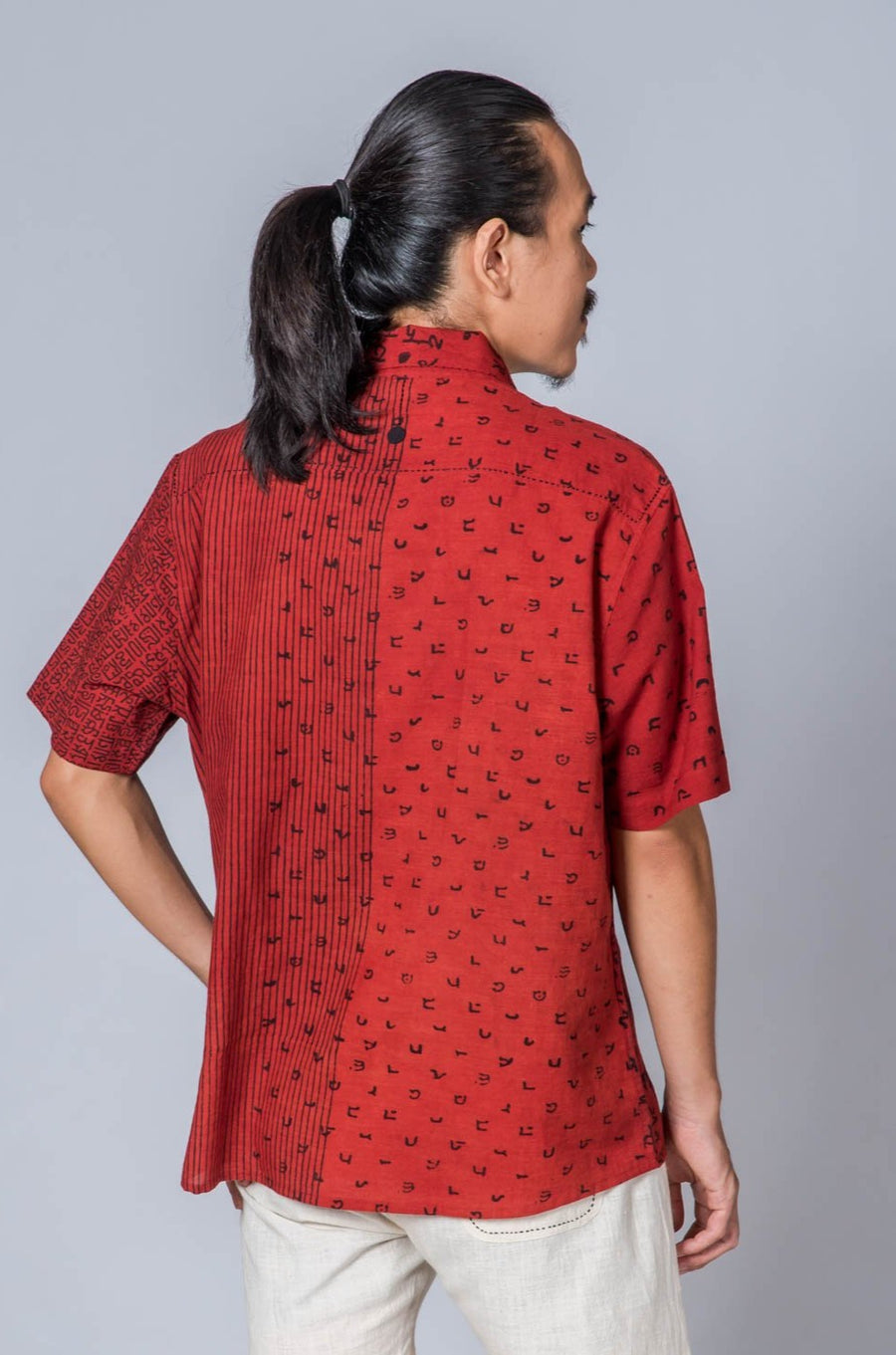 Red Hand Block Print Shirt - RAULPH - Upasana Design Studio