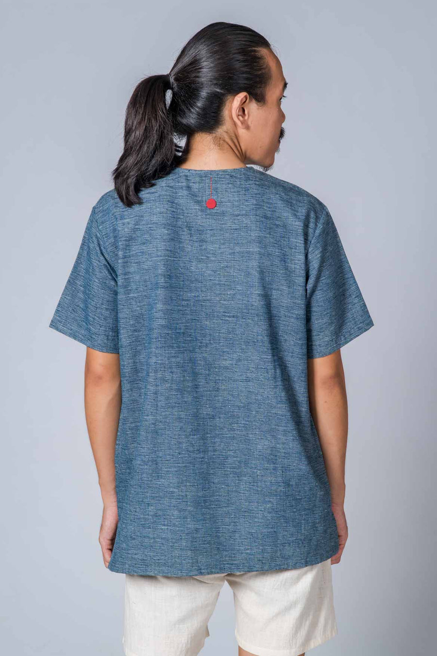Indigo Handwoven Shirt - TYLER - Upasana Design Studio