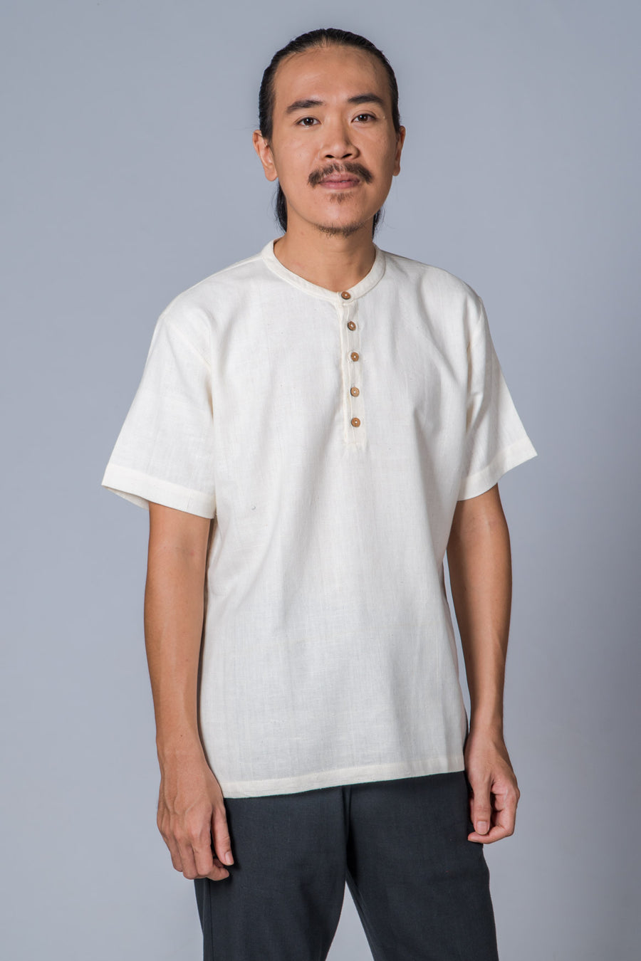 Off-White handwoven Shirt- MANAV - Upasana Design Studio