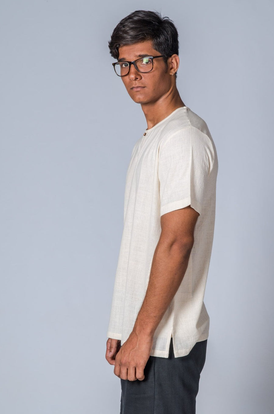 Off-white Handwoven Shirt - TYLER - Upasana Design Studio