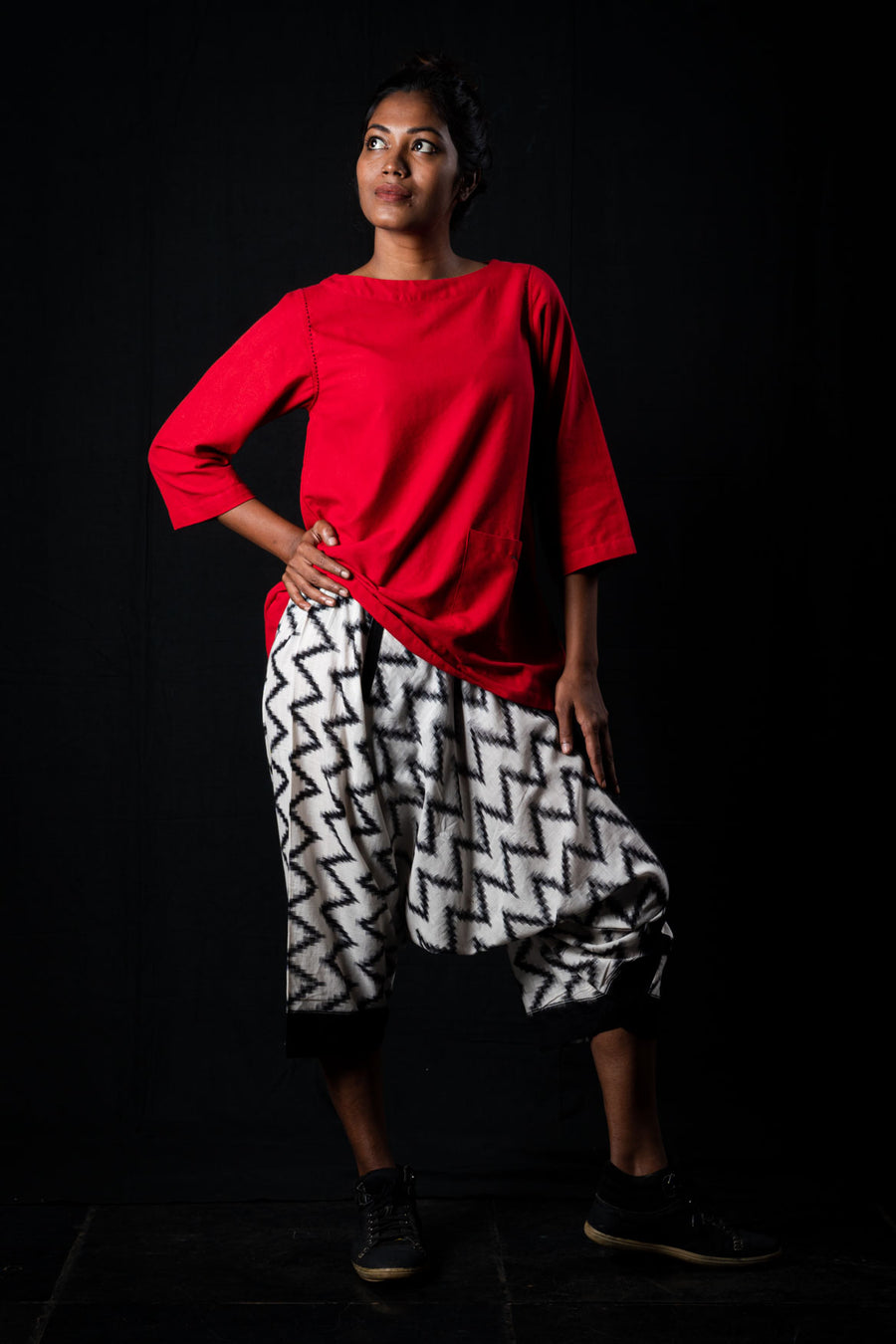 Red Top and Turkish Pants - RATANJALI SET