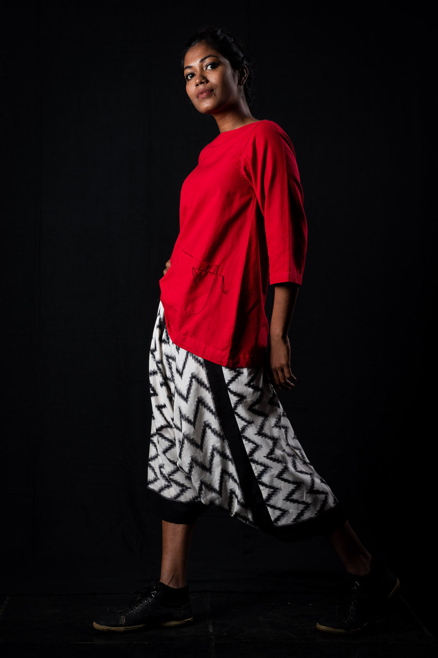 Red Top and Turkish Pants - RATANJALI SET