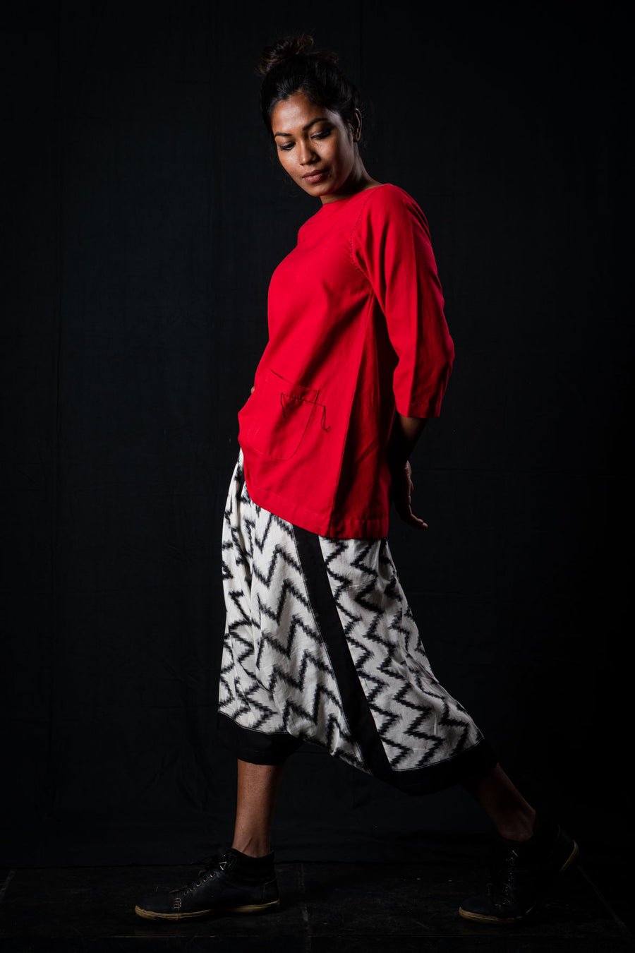 Red Top and Turkish Pants - RATANJALI SET