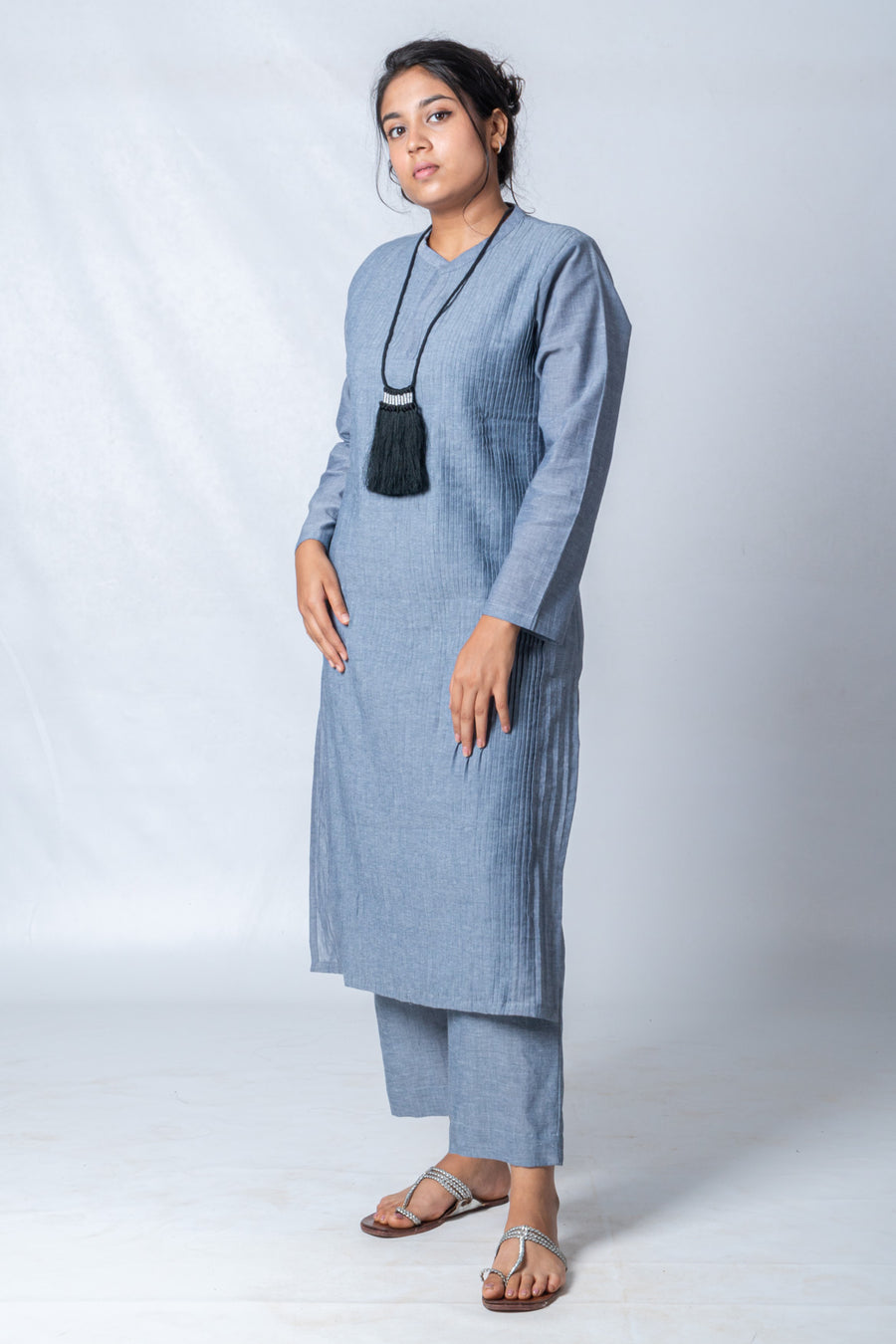 Blue Organic cotton Kurta - COTTON WEAR