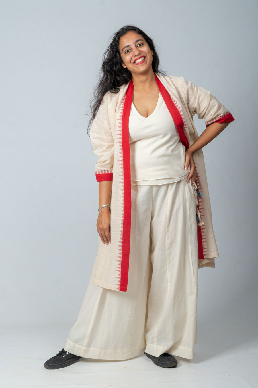 NEELISHA set- khadi jamdani jacket  with palazzo n top